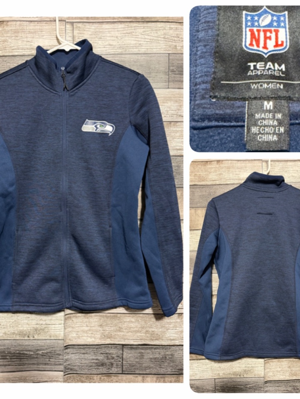 NFL Team Apparel Seattle Seahawks Fleece Jacket Women’s M Blue Full Zip